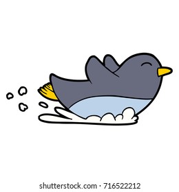 cartoon penguin sliding