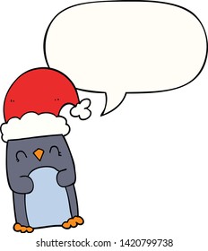 cartoon penguin with speech bubble