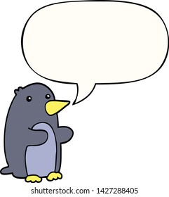 pingüino de caricatura con burbuja de habla