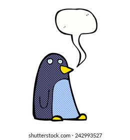 pingüino de caricatura con burbuja de habla