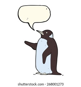 pinguim de desenho animado com balão