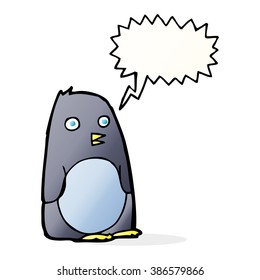 pingüino de caricatura con burbuja de habla