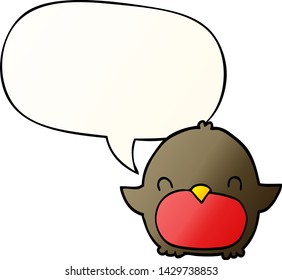 cartoon penguin with speech bubble in smooth gradient style