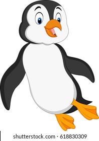 Cartoon Penguin Swimming Stock Vector (Royalty Free) 618830309 ...