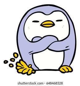 pie del pingüino de dibujos animados