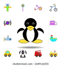 cartoon penguin toy colored icon. set of children toys illustration icons. signs, symbols can be used for web, logo, mobile app, UI, UX