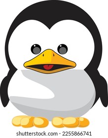 Cartoon penguin vector, in colors and editable