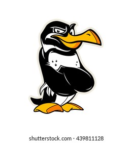 Cartoon penguin. Vector editable illustration