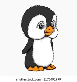 a cartoon penguin. Vector illustration