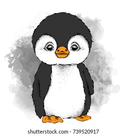 a cartoon penguin. Vector illustration