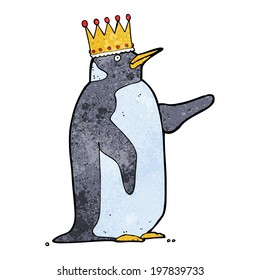 pingüino de caricatura con corona