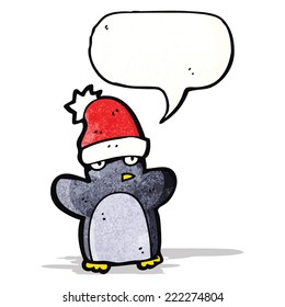 cartoon penguin wearing hat