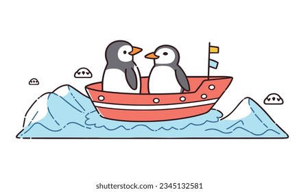 Cartoon Penguin's Antarctic Adventure: A Children's Art Journey