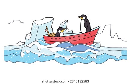 La aventura antártica de Penguin: Un viaje de arte infantil