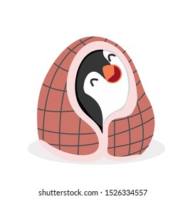 Cartoon Penguins with  blanket vector