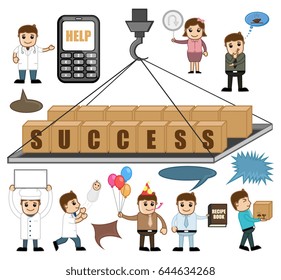 Cartoon People of Businessman and Professions