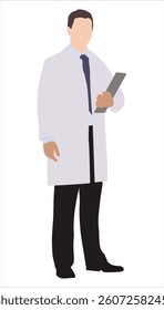 Cartoon people character design young handsome doctor standing with smiling face.
