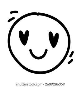 Cartoon people face emotions set in doodle scribble pencil marker style hand drawn set