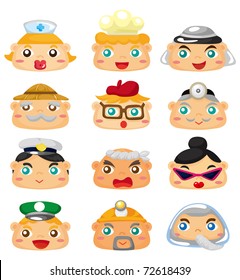 cartoon people face icon