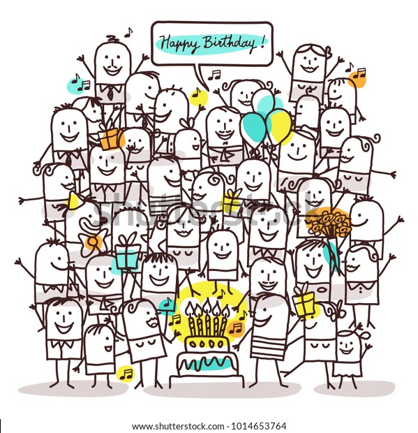 Caricatures Et Joyeux Anniversaire Image Vectorielle De Stock Libre De Droits