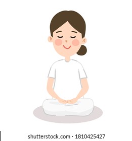 Cartoon People make meditation vector