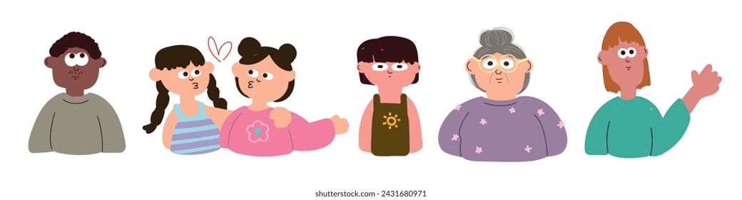 Cartoon people on white background,vector illustration.