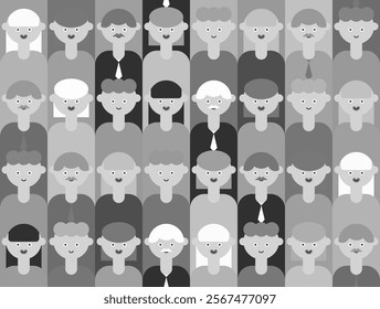 Cartoon people Pattern seamless. residents Background