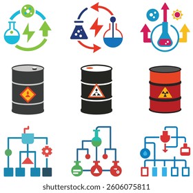 Cartoon people vector set icons drink paint barrel symbols illustration
