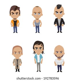 Cartoon Peoples - Isolated On White Background, Vector Illustration, Graphic Design Editable For Your Design