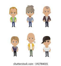 Cartoon Peoples - Isolated On White Background, Vector Illustration, Graphic Design Editable For Your Design