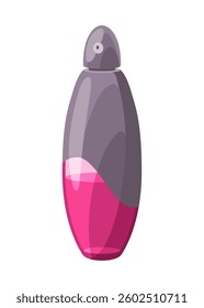 Cartoon perfume bottle, scented water and perfumes retro packaging. Fashion vintage bottle, decorative girly cosmetics flat decent vector