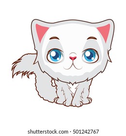Cartoon Persian cat illustration