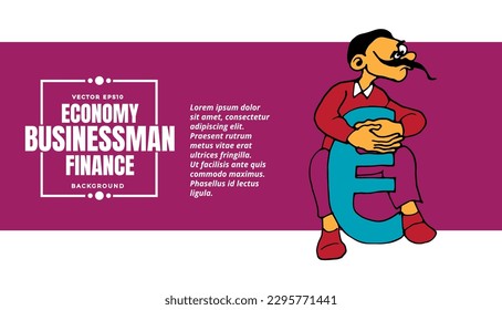Cartoon person character, businessman in actions
