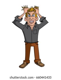 Cartoon person experiencing frustration