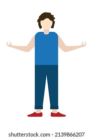 cartoon person in fitness cloth icon isolated on white background