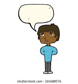 Cartoon-Person mit Sprachblase