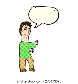 persona de caricatura con burbuja de habla