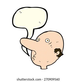persona de caricatura con burbuja de habla