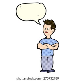 Cartoon-Person mit Sprachblase