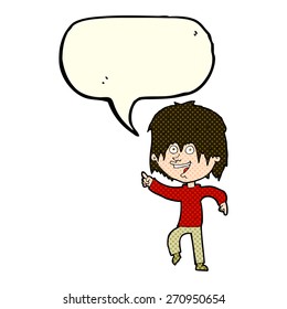 Cartoon-Person mit Sprachblase