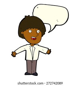 Cartoon-Person mit Sprachblase