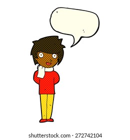 cartoon person with speech bubble