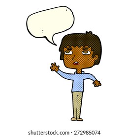persona de caricatura con burbuja de habla
