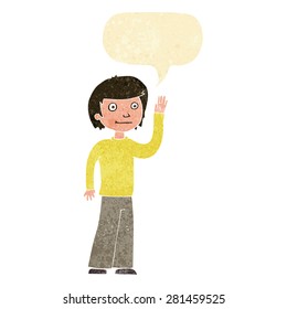 cartoon person with speech bubble