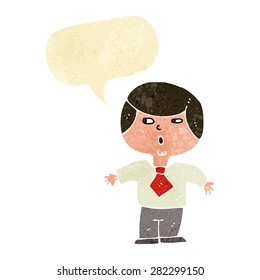 cartoon person with speech bubble