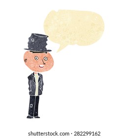 persona de caricatura con burbuja de habla