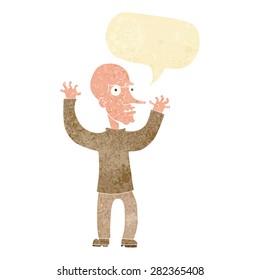 persona de caricatura con burbuja de habla