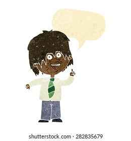 persona de caricatura con burbuja de habla
