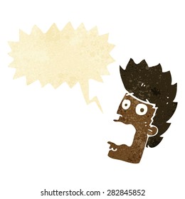 persona de caricatura con burbuja de habla
