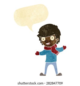 cartoon person with speech bubble
